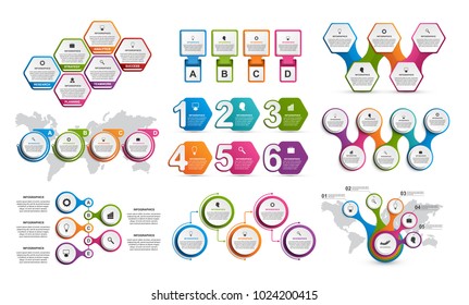 Collection infographics. Design elements. Infographics for business presentations or information banner. 