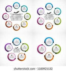 Collection infographics. Design elements. Infographics for business presentations or information banner. 
