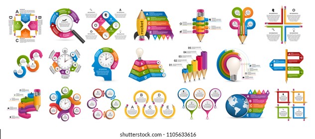 Collection infographics. Design elements. Infographics for business presentations or information banner.