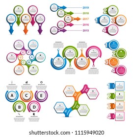 Collection infographics. Design elements. Infographics for business presentations or information banner.