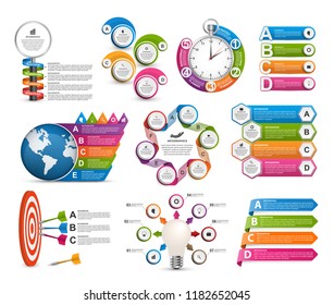 Collection infographics. Design elements. Infographics for business presentations or information banner.