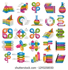 Collection infographics. Design elements. Infographics for business presentations or information banner. 