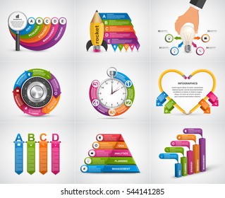 Collection infographics. Design elements. Infographics for business presentations or information banner. 
