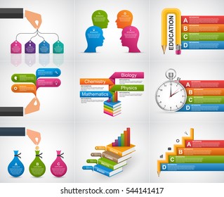 Collection infographics. Design elements. Infographics for business presentations or information banner. 