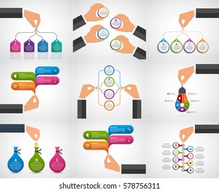 Collection infographics. Design elements. Infographics for business presentations or information banner. 