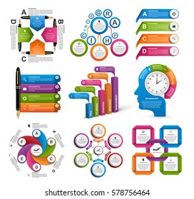 Collection infographics. Design elements. Infographics for business presentations or information banner
