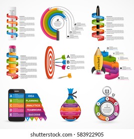 Collection infographics. Design elements. Infographics for business presentations or information banner. 