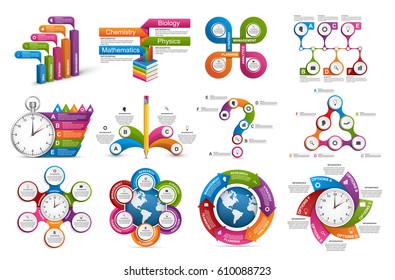 Collection infographics. Design elements. Infographics for business presentations or information banner