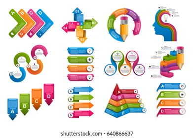 Collection infographics. Design elements. Infographics for business presentations or information banner