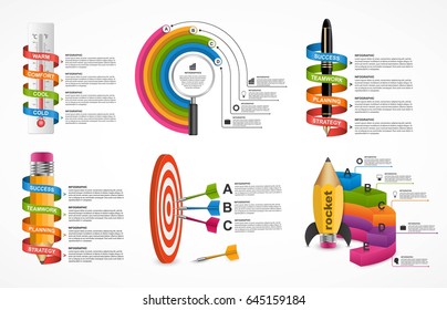 Collection infographics. Design elements. Infographics for business presentations or information banner. 