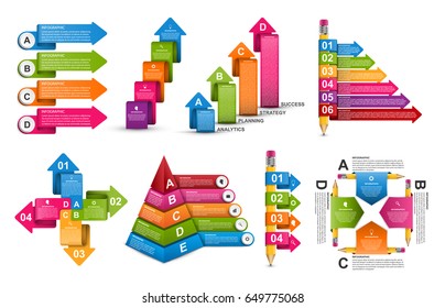 Collection infographics. Design elements. Infographics for business presentations or information banner.