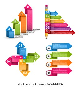 Collection infographics. Design elements. Infographics for business presentations or information banner.