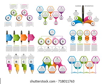 Collection infographics. Design elements. Infographics for business presentations or information banner