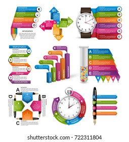 Collection infographics. Design elements. Infographics for business presentations or information banner.