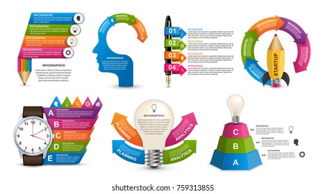 Collection infographics. Design elements. Infographics for business presentations or information banner
