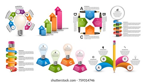 Collection infographics. Design elements. Infographics for business presentations or information banner