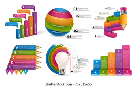 Collection infographics. Design elements. Infographics for business presentations or information banner