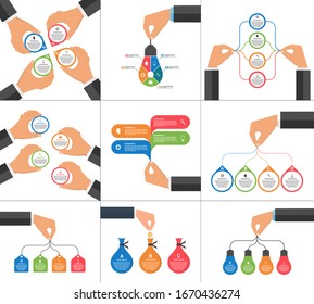 Collection infographics. Design elements. Can be used for business presentations, information banner, visualization idea, timeline or web design.