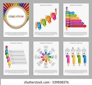 Collection infographics. Design elements. For education presentations or information banner.