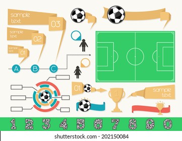 collection of infographics design elements for soccer themes
