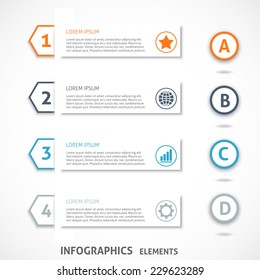 Collection infographics elements. Colorful arrows. Vector illustration.