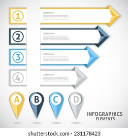 Collection infographics elements. Colorful arrows. Vector illustration.
