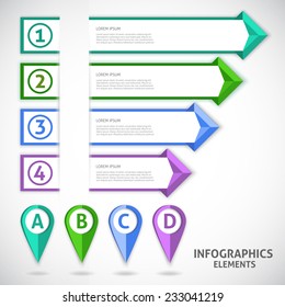 Collection infographics elements. Colorful arrows. Vector illustration.