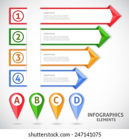 Collection infographics elements. Colorful arrows. Vector illustration.