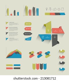 Collection of infographics elements. Colorful set template. 