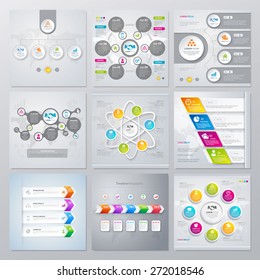 Colección de elementos de infografía en estilo moderno de negocios plano. Eps 10. Se puede utilizar para diagrama, banner, opciones de número, diseño de flujo de trabajo, opciones de paso, diseño web, etc.