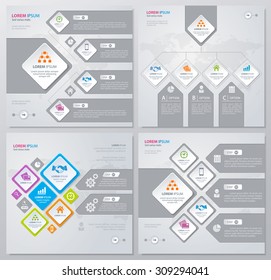 Collection of infographics elements in modern flat business style. Eps 10. Can be used for diagram, banner, number options, workflow layout, step up options, web design etc.