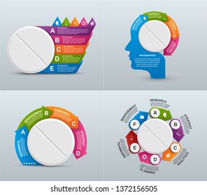 Collection infographics for medicine for advertising, presentations or an information banner