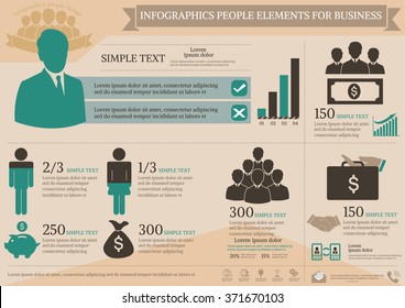 Collection of infographics people  elements for business.Vector illustration

