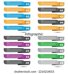 Collection infographics with steps and options, banner  for  business design and website template.