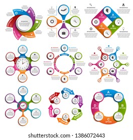 Collection infographics. Vector design elements. Infographics for business presentations or information banner, workflow layout, flow chart. 