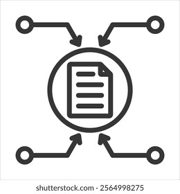 Collection Information Outline Icon Vector Illustration