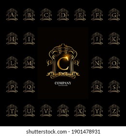 Collection Initial Alphabet Luxury Ornament Floral Stock Vector ...