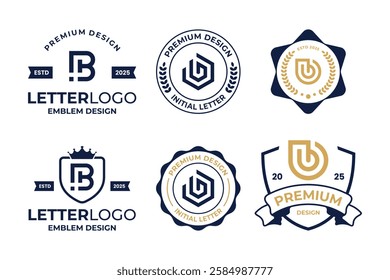 Collection Of Initial Letter B Emblem Logo Design Template