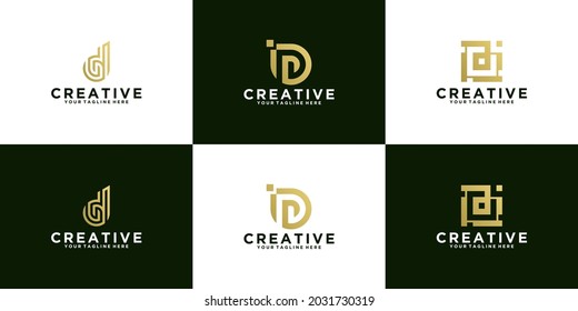 collection of initial letter D logo designs simple modern design