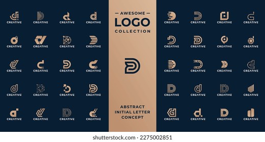 collection of initial letter d logo design template.