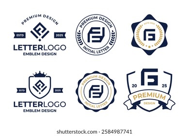 Collection Of Initial Letter F Emblem Logo Design Template