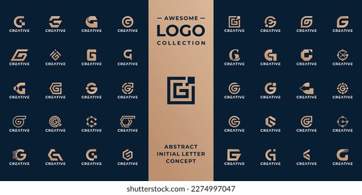 colección de la plantilla de diseño del logotipo de la letra inicial G.