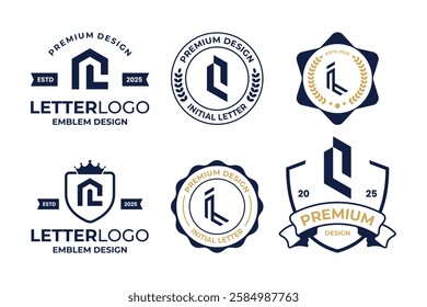 Collection Of Initial Letter L Emblem Logo Design Template