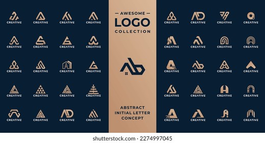 collection of initial letter A logo design template.