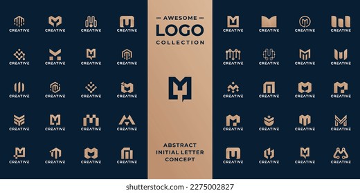 collection of initial letter m logo design template.