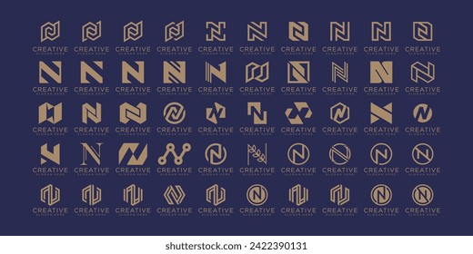 collection of initial letter N logo design template.