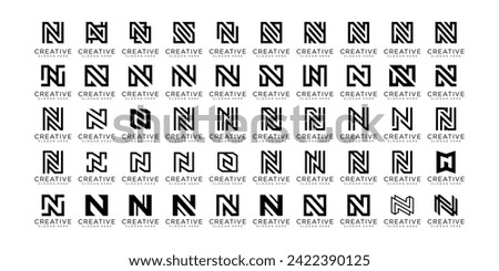 collection of initial letter N logo design template.