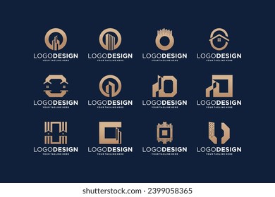 Collection of initial letter O building logo designs.