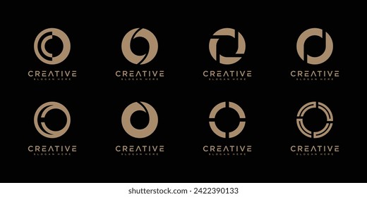 collection of initial letter O logo design template.