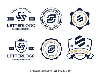 Collection Of Initial Letter S Emblem Logo Design Template
